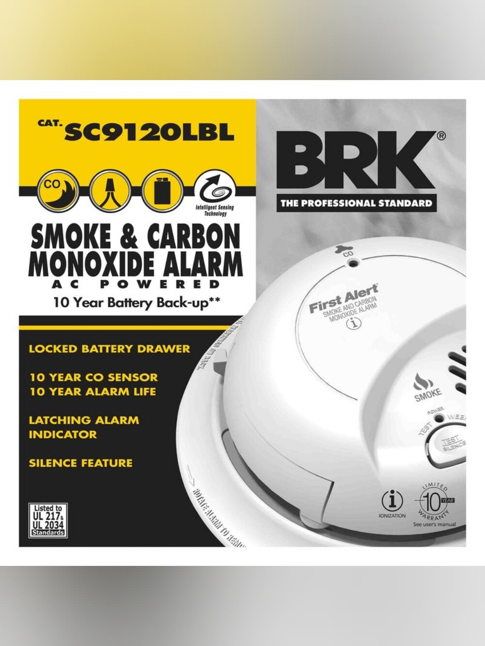First Alert BRK Hardwired Combo Smoke and Carbon Monoxide Alarm - SC9120LBL